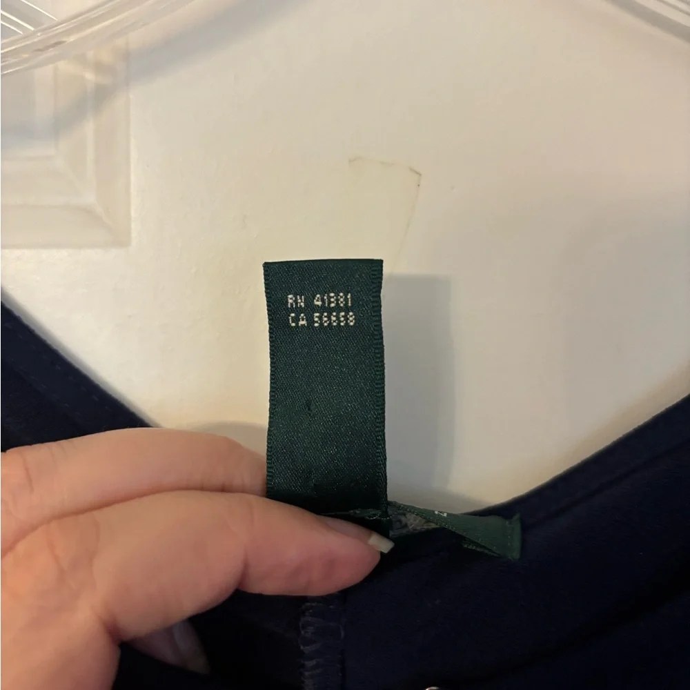 Lauren Ralph Lauren Navy Blue Keyhole Matte Jersey Tunic - 3X - Picture 5 of 6